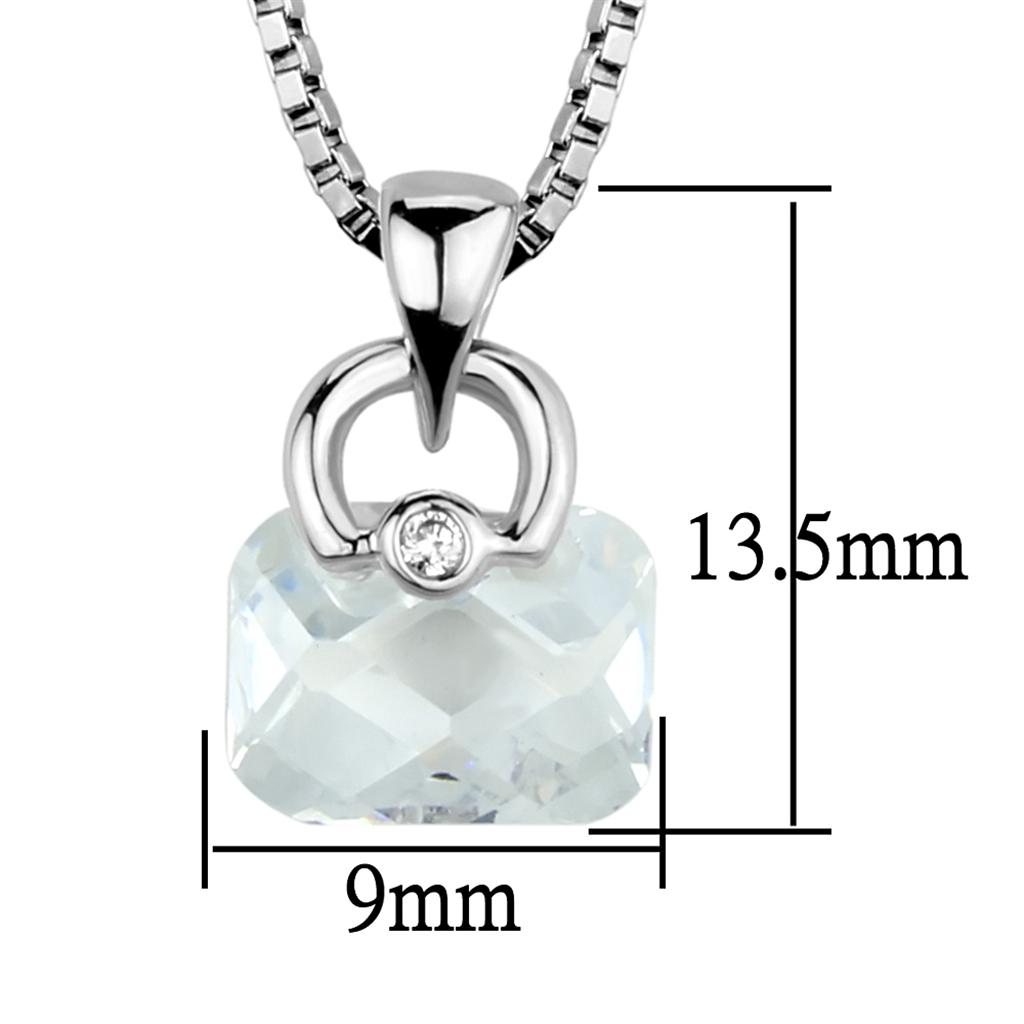 Diamond Stone Pendant & Box Chain Combo