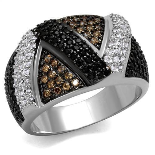 Rhodium & Ruthenium Multi-Colored Ring