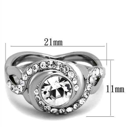 Women Stainless Steel Synthetic Crystal Rings