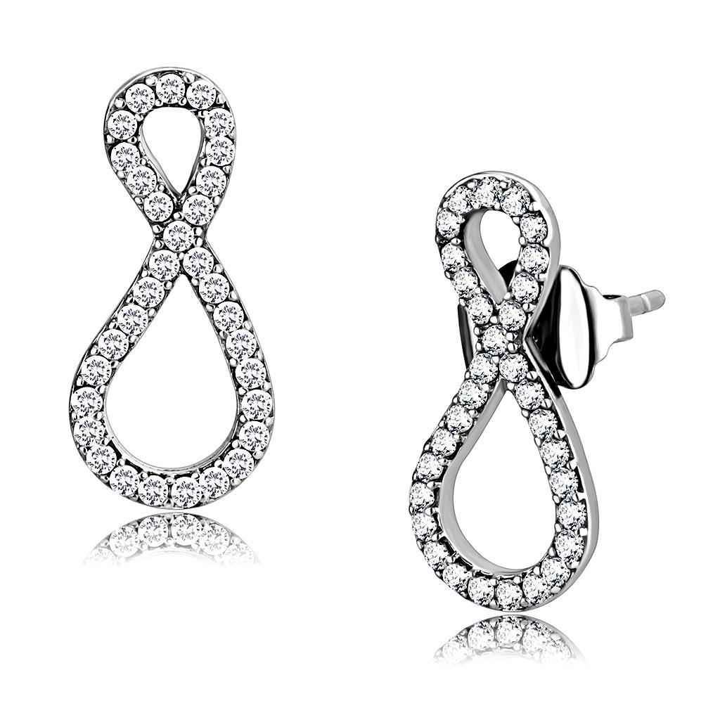 Diamond-Set Infinity Earrings