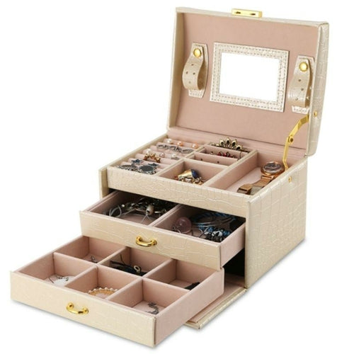 Lockable Travel Friendly 3-Tier Jewelry Box