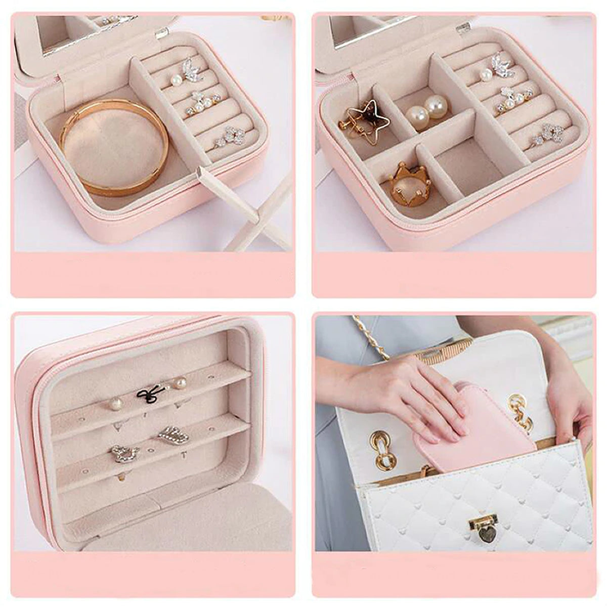 Portable Travel-Sized Jewelry Box