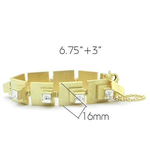 Diamond-Set Matte Gold Bracelet