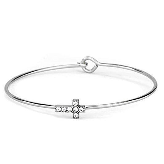 Diamond Cross Charm Bangle