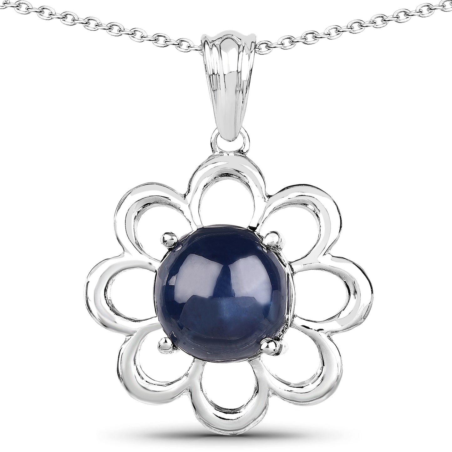 4.65 Blue Sapphire Sterling Silver Pendant